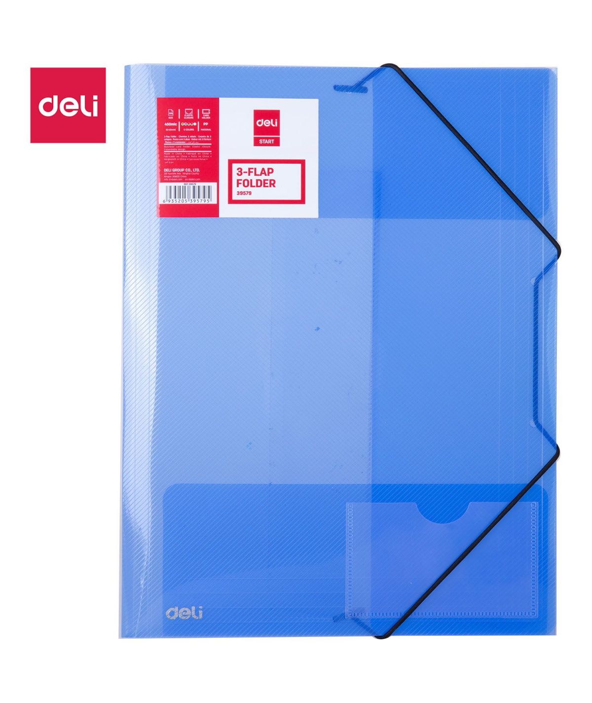 Herlitz Sichthülle für Akten mit Pyramidenprägung, A4, blau/transparent